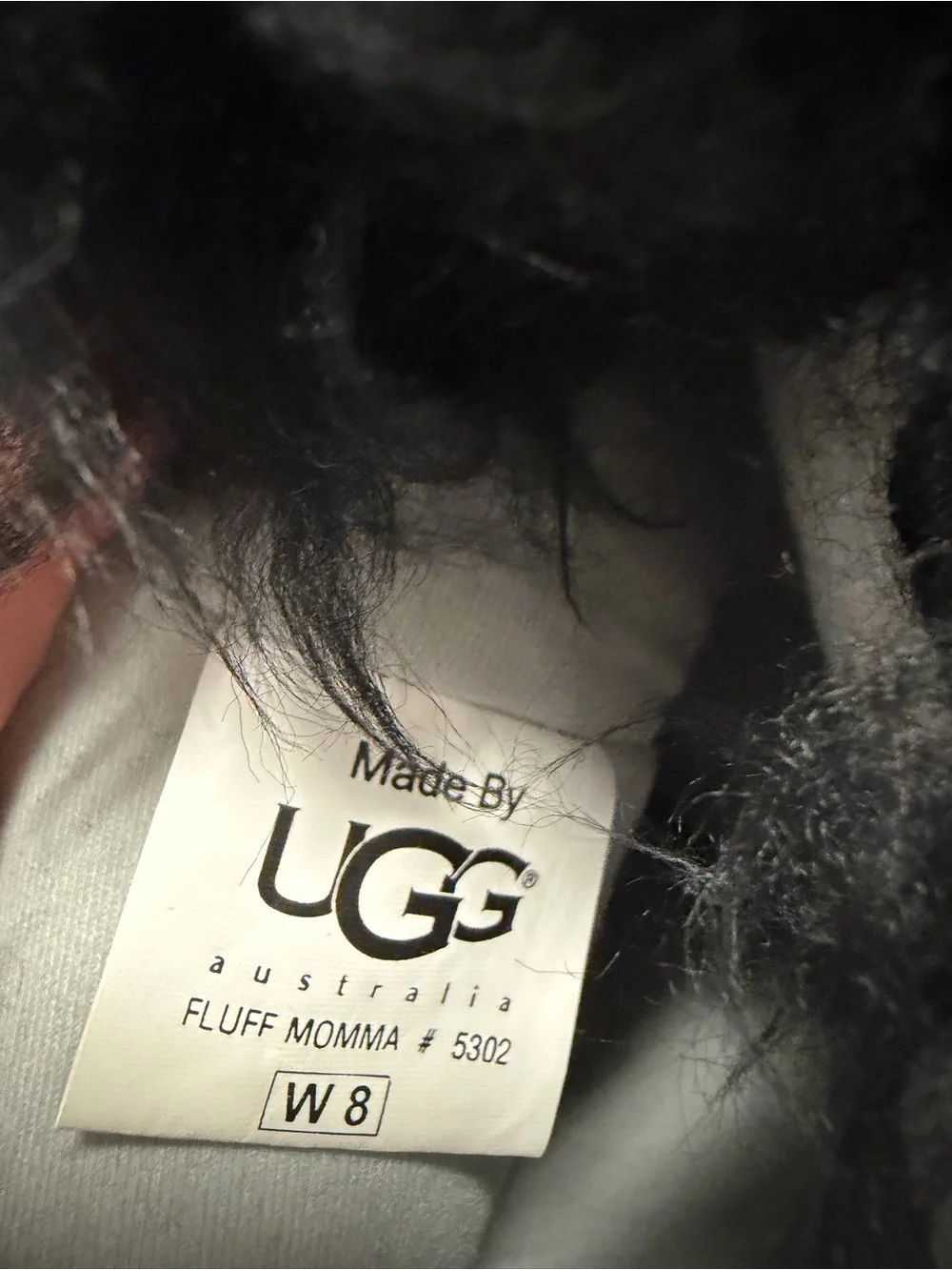 UGG Black Fuzzy Plush Boot Slippers